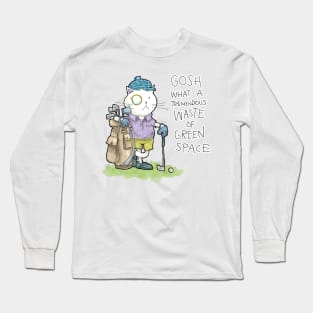 Dapper Cat - Green Space Golfing Long Sleeve T-Shirt